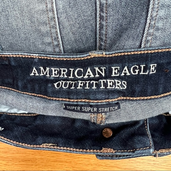 American Eagle distressed ripped patched super super stretch hi rise jegging - Picture 7 of 9